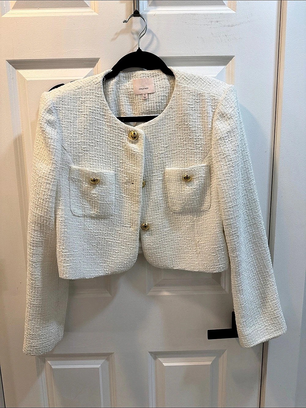 Cinq à Sept Christie Tweed Jacket in White Size 12